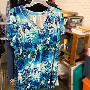 Swimsuits For All Blue Floral Swim Coverup